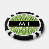 Leaf-Muster, grüne Blätter, Ihr Name Pokerchips (Einzeln)