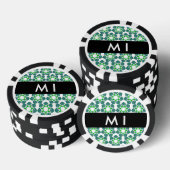 Leaf-Muster, grüne Blätter, Ihr Name Pokerchips (Stapel)