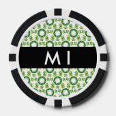 Leaf-Muster, grüne Blätter, Ihr Name Pokerchips (Vorderseite)