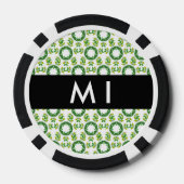 Leaf-Muster, grüne Blätter, Ihr Name Pokerchips (Rückseite)