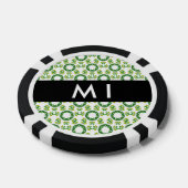 Leaf-Muster, grüne Blätter, Ihr Name Pokerchips (Einzeln)