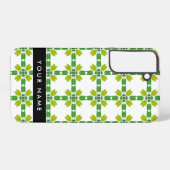 Leaf-Muster, grüne Blätter, Ihr Name Samsung Galaxy Hülle (Rückseite (Horizontal))