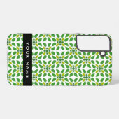 Leaf-Muster, grüne Blätter, Ihr Name Samsung Galaxy Hülle (Rückseite (Horizontal))