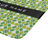 Leaf-Muster, grüne Blätter, Ihr Name Schneidebrett (Ecke)