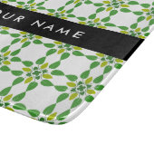 Leaf-Muster, grüne Blätter, Ihr Name Schneidebrett (Ecke)