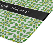 Leaf-Muster, grüne Blätter, Ihr Name Schneidebrett (Ecke)