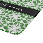 Leaf-Muster, grüne Blätter, Ihr Name Schneidebrett (Ecke)