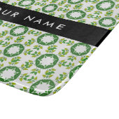 Leaf-Muster, grüne Blätter, Ihr Name Schneidebrett (Ecke)