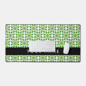 Leaf-Muster, grüne Blätter, Ihr Name Schreibtischunterlage (Tastatur & Maus)