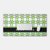 Leaf-Muster, grüne Blätter, Ihr Name Schreibtischunterlage (Tastatur & Maus)