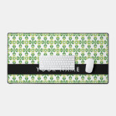 Leaf-Muster, grüne Blätter, Ihr Name Schreibtischunterlage (Tastatur & Maus)