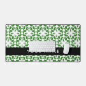 Leaf-Muster, grüne Blätter, Ihr Name Schreibtischunterlage (Tastatur & Maus)