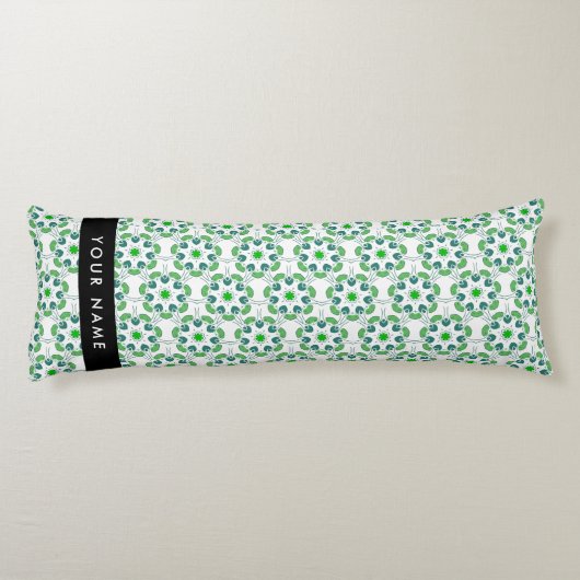 Leaf-Muster, grüne Blätter, Ihr Name Seitenschläferkissen (Rückseite)