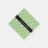 Leaf-Muster, grüne Blätter, Ihr Name Serviette (Ecke)