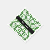 Leaf-Muster, grüne Blätter, Ihr Name Serviette (Ecke)