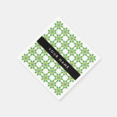 Leaf-Muster, grüne Blätter, Ihr Name Serviette (Ecke)