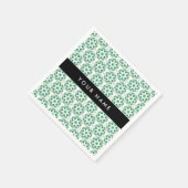 Leaf-Muster, grüne Blätter, Ihr Name Serviette (Ecke)