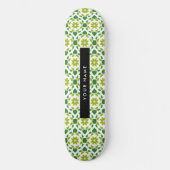 Leaf-Muster, grüne Blätter, Ihr Name Skateboard (Vorderseite)