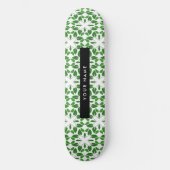 Leaf-Muster, grüne Blätter, Ihr Name Skateboard (Vorderseite)