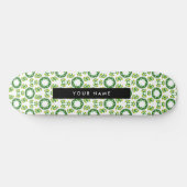 Leaf-Muster, grüne Blätter, Ihr Name Skateboard (Horizontal)