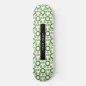 Leaf-Muster, grüne Blätter, Ihr Name Skateboard (Vorderseite)