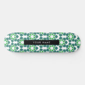 Leaf-Muster, grüne Blätter, Ihr Name Skateboard (Horizontal)