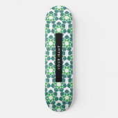 Leaf-Muster, grüne Blätter, Ihr Name Skateboard (Vorderseite)