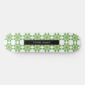 Leaf-Muster, grüne Blätter, Ihr Name Skateboard (Horizontal)