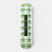 Leaf-Muster, grüne Blätter, Ihr Name Skateboard (Vorderseite)