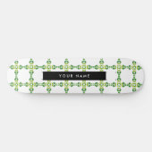 Leaf-Muster, grüne Blätter, Ihr Name Skateboard (Horizontal)