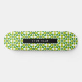 Leaf-Muster, grüne Blätter, Ihr Name Skateboard (Horizontal)