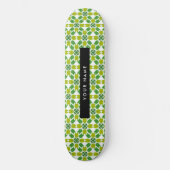 Leaf-Muster, grüne Blätter, Ihr Name Skateboard (Vorderseite)