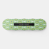 Leaf-Muster, grüne Blätter, Ihr Name Skateboard (Horizontal)