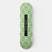 Leaf-Muster, grüne Blätter, Ihr Name Skateboard (Vorderseite)