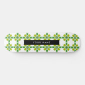 Leaf-Muster, grüne Blätter, Ihr Name Skateboard (Horizontal)