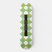 Leaf-Muster, grüne Blätter, Ihr Name Skateboard (Vorderseite)