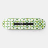 Leaf-Muster, grüne Blätter, Ihr Name Skateboard (Horizontal)