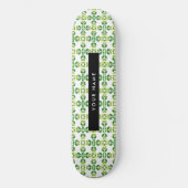 Leaf-Muster, grüne Blätter, Ihr Name Skateboard (Vorderseite)