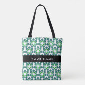 Leaf-Muster, grüne Blätter, Ihr Name Tasche (Rückseite)