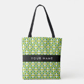 Leaf-Muster, grüne Blätter, Ihr Name Tasche (Rückseite)
