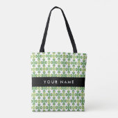 Leaf-Muster, grüne Blätter, Ihr Name Tasche (Rückseite)