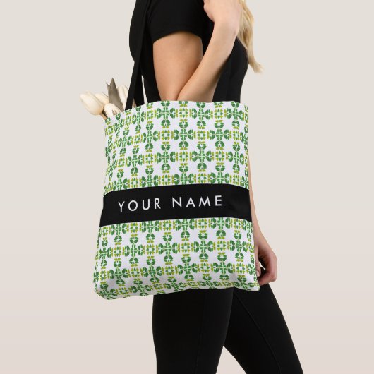 Leaf-Muster, grüne Blätter, Ihr Name Tasche (Von Nahem)