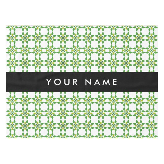 Leaf-Muster, grüne Blätter, Ihr Name Tischdecke (Vorderseite (Horizontal))