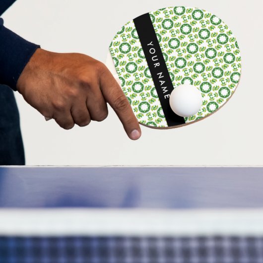 Leaf-Muster, grüne Blätter, Ihr Name Tischtennis Schläger (InSitu)