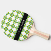 Leaf-Muster, grüne Blätter, Ihr Name Tischtennis Schläger (Seitenansicht)