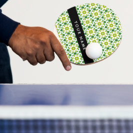 Leaf-Muster, grüne Blätter, Ihr Name Tischtennis Schläger