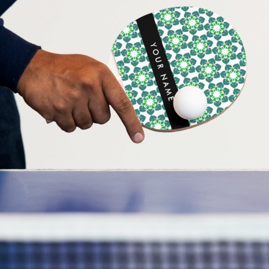 Leaf-Muster, grüne Blätter, Ihr Name Tischtennis Schläger (InSitu)