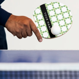 Leaf-Muster, grüne Blätter, Ihr Name Tischtennis Schläger