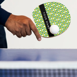 Leaf-Muster, grüne Blätter, Ihr Name Tischtennis Schläger
