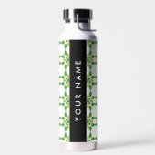 Leaf-Muster, grüne Blätter, Ihr Name Trinkflasche (Links)